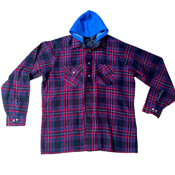 Men’s Flannel Shirt Hooded - Picture 1 of 1